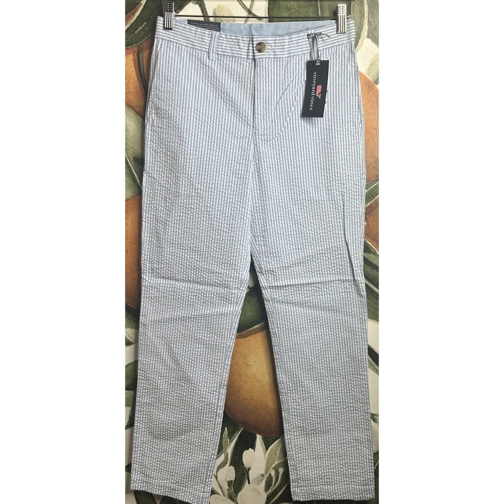 Vineyard Vines Boy's Size 16 Seersucker Breaker Pants Ocean Breeze NWT